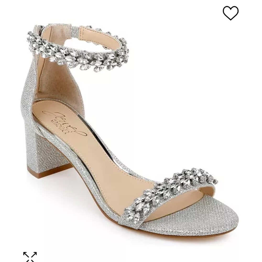 Jewel Badgley Mischka Silver Embellished Sandals